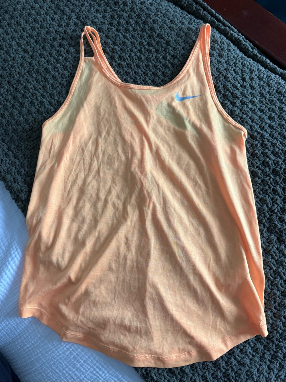 Nike Peach Scoop Neck Women's Tank Top with Light Blue Swoosh